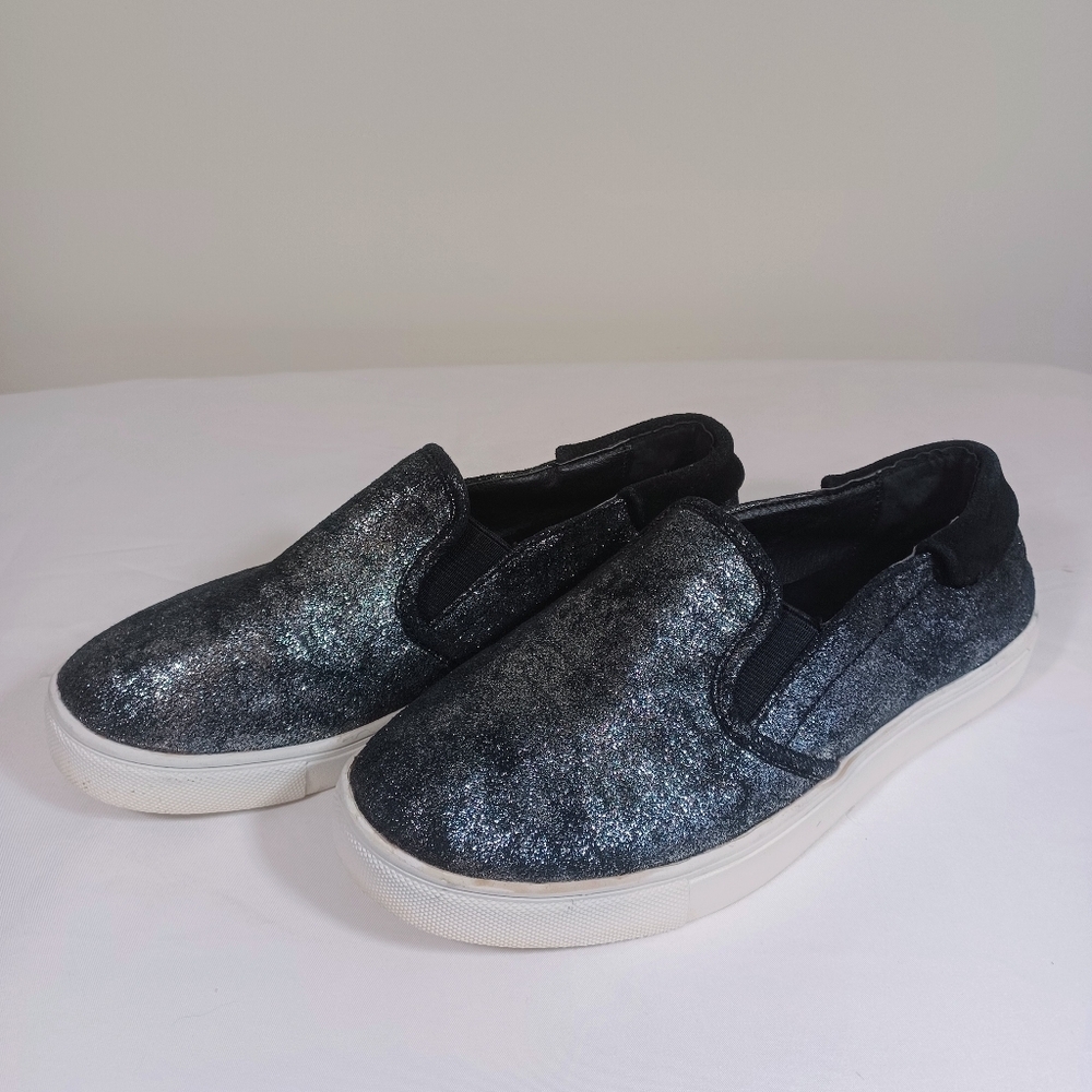 Steve Maddon Ethyn Metallic Suede Loafers - Size 6.5